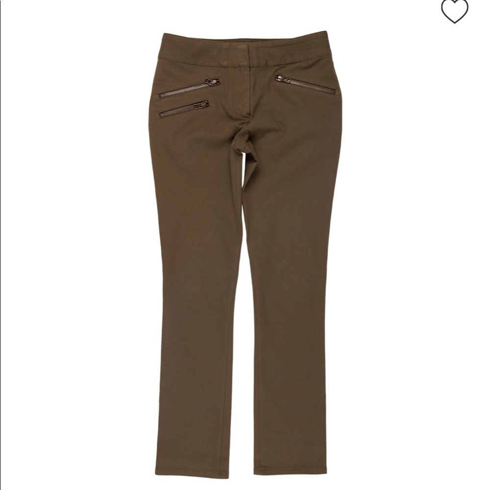 Veronica Beard - olive mid rise - zipper pocket